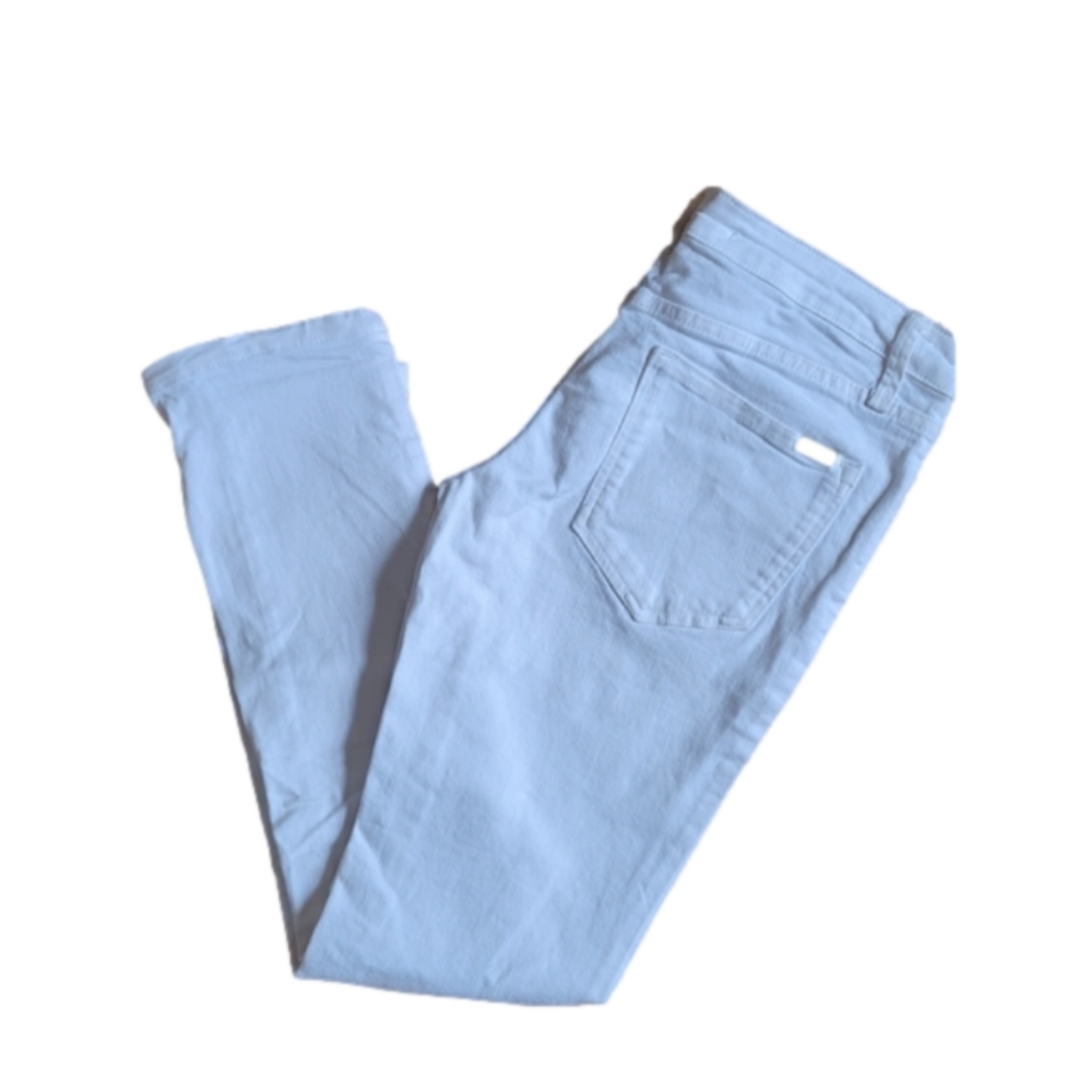 Zara White Slim Fit Mid-Rise Denim Jeans-Size 4